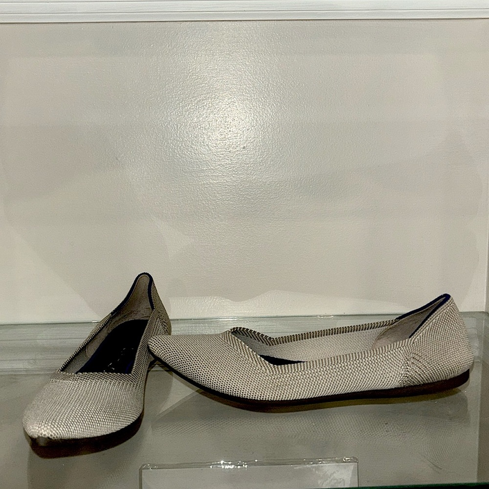 Rothy’s flax Birdseye neutral pointed toe flat size 8